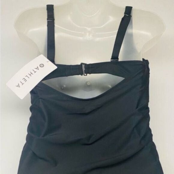 Athleta Square Neck Bra Cup Swim Tankini Black UPF 50+ Beach Vacation 34 B/C - Picture 7 of 13